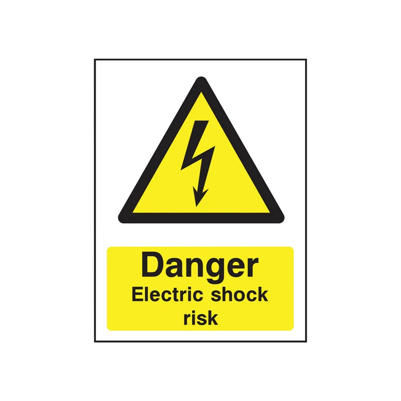 Safety Sign Danger Electric Shock Risk PVC A5 HA10751R