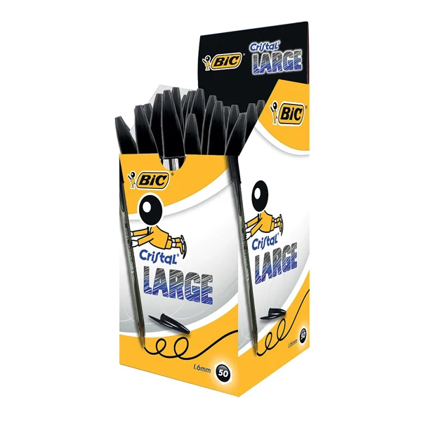 Penna a Sfera BIC Cristal Large 1,6 mm – Confezione 50 Pezzi – 3 Colori Disponibili
