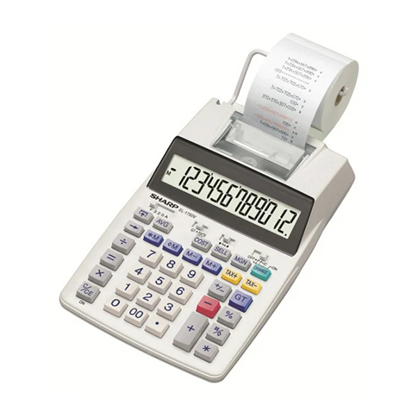 Calcolatrice Scrivente EL-1750V 12 Cifre Resto Automatico Rete e Batterie - Sharp