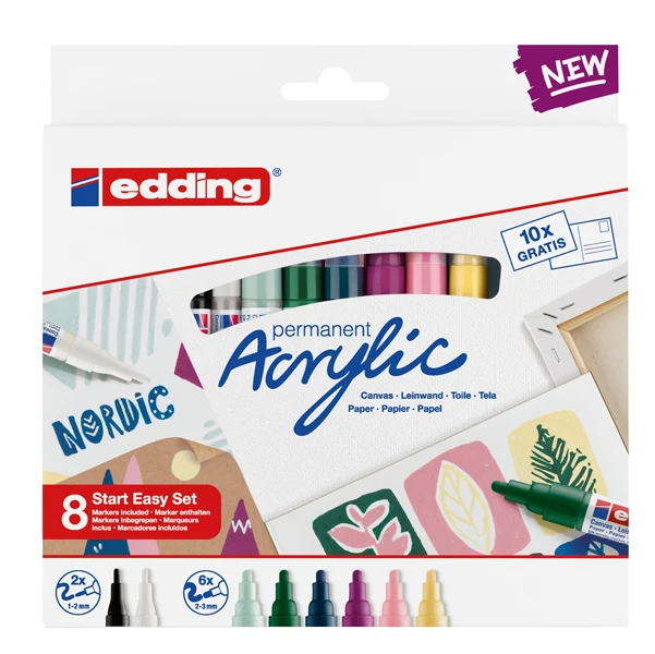 Marcatori Acrilici Start Easy Set Nordic – Conf. 8 Pz. | Edding