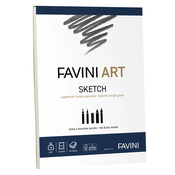 Album Collato Sketch A4 90 gr 40 Fogli - Favini