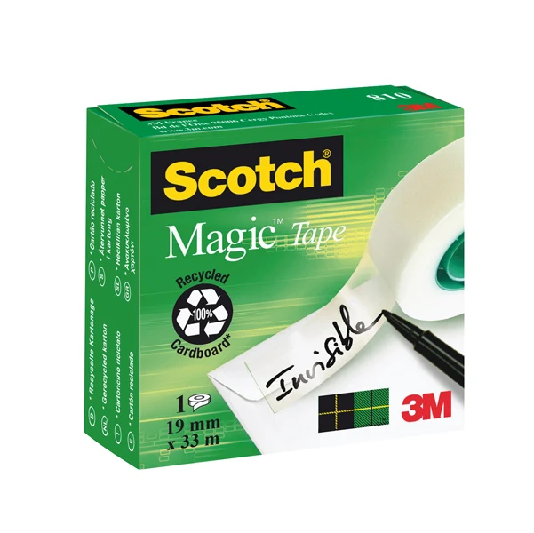 Nastro Adesivo Magic 810 Invisibile su Carta e in Fotocopia 19mm x 33mt – Scotch