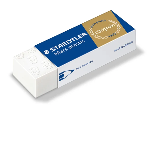 Gomma Mars Plastic Bianca per Matita Senza Ftalati né Lattice con Fascetta Scorrevole – Staedtler