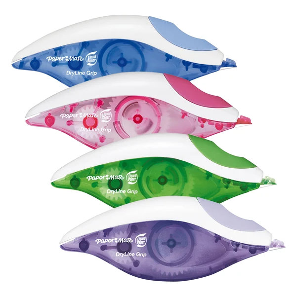 Correttore Dry Line Grip a Nastro Punta Girevole Subito Riscrivibile Conf. 6 pz - Paper Mate