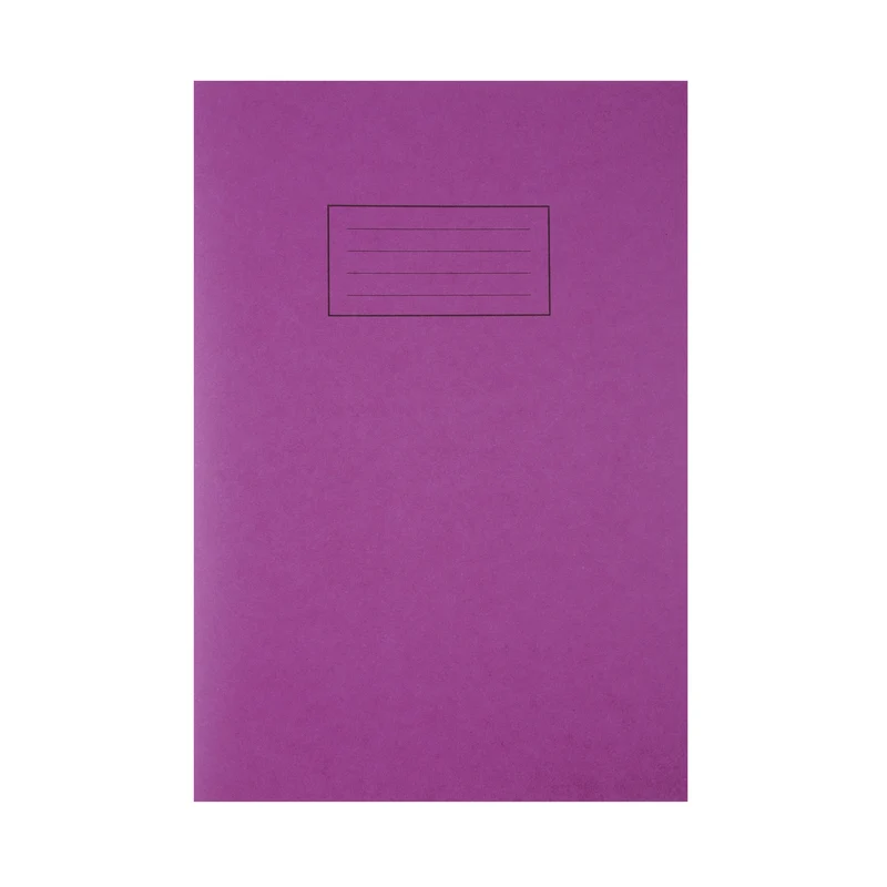 Silvine Exercise Book Tough Shell Feint Ruled With Margin A4 Purple (Pack of 25) EX140