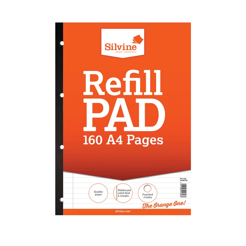 Silvine Ruled Sidebound Refill Pad A4 160 Pages (Pack of 6) A4SRPFM