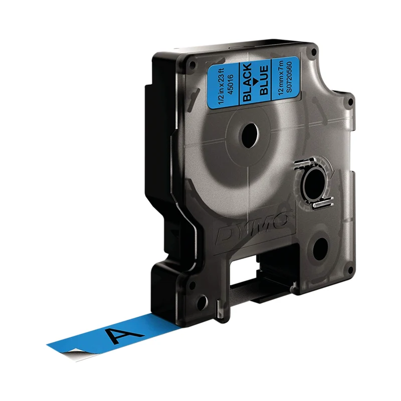 Dymo 45016 D1 LabelMaker Tape 12mm x 7m Black on Blue S0720560