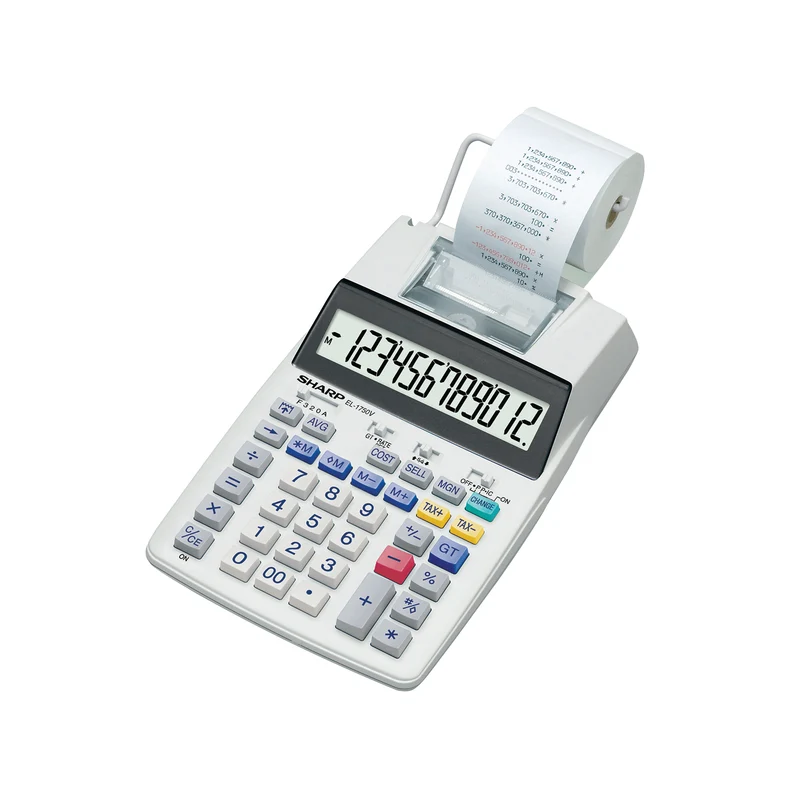 Sharp Printing Calculator (12 Digit LCD Display) EL1750V