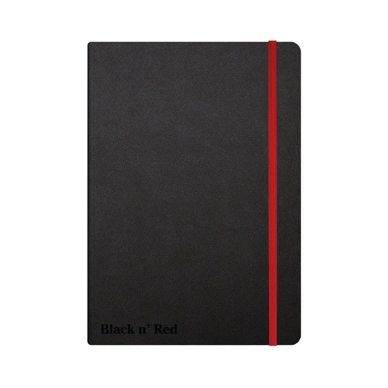Black n' Red Casebound Hardback Notebook Ruled A5 Black 400033673