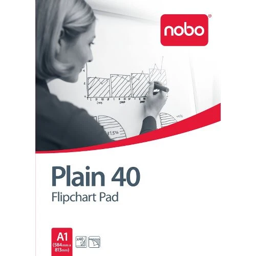 Nobo Flipchart Pad Plain 580x810mm 40 Sheets