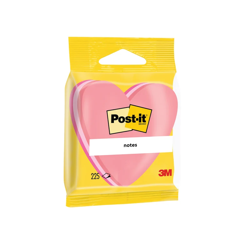 Post-it Notes 70 x 70mm Heart Pink (Pack of 12) 2007H