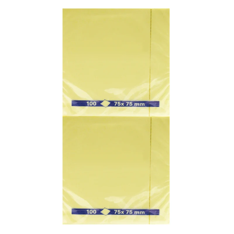 Yellow Repositionable Quick Notes Pad 75x75mm (Pack of 12) WX10502