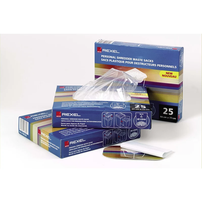Rexel AS1000 Plastic Waste Bags for Large Office Shredders 115L (pack of 100)