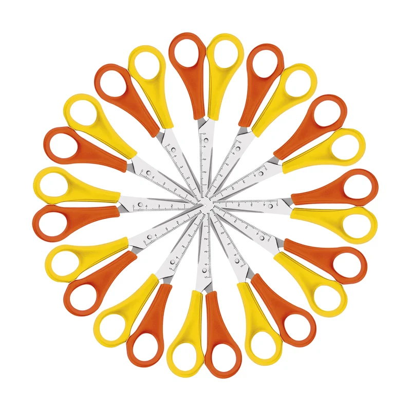 Westcott Left Handed Scissors 130mm Yellow/Orange (Pack of 12) E-21593 00