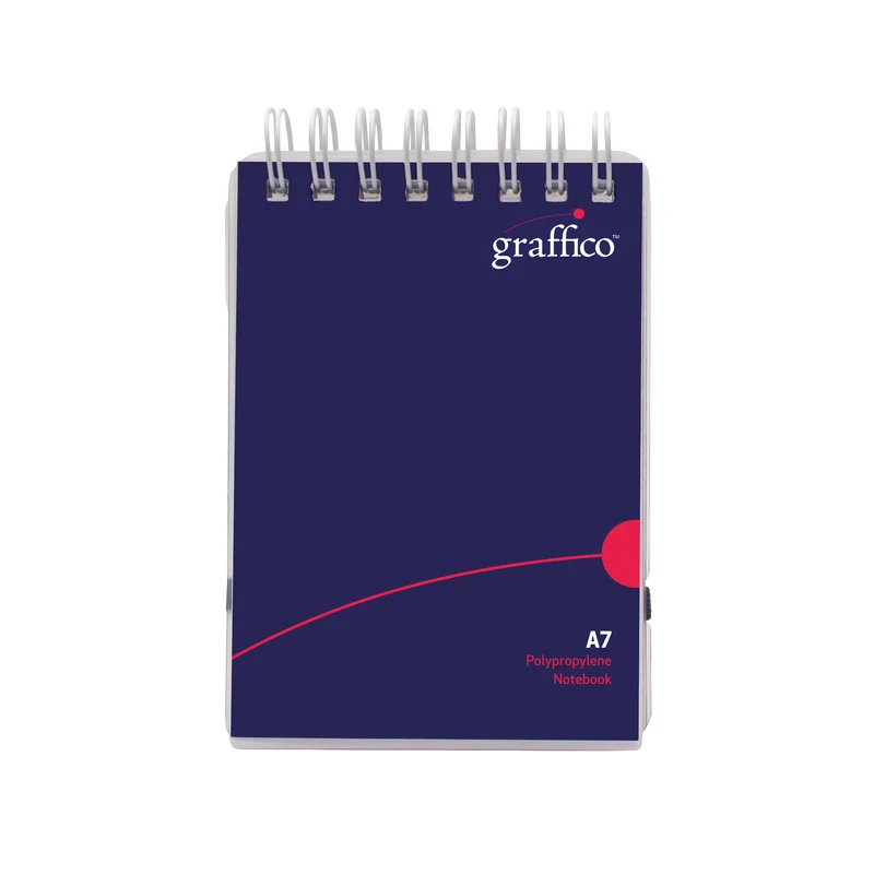 Graffico Polypropylene Wirebound Notepad 140 Pages A7 EN13139