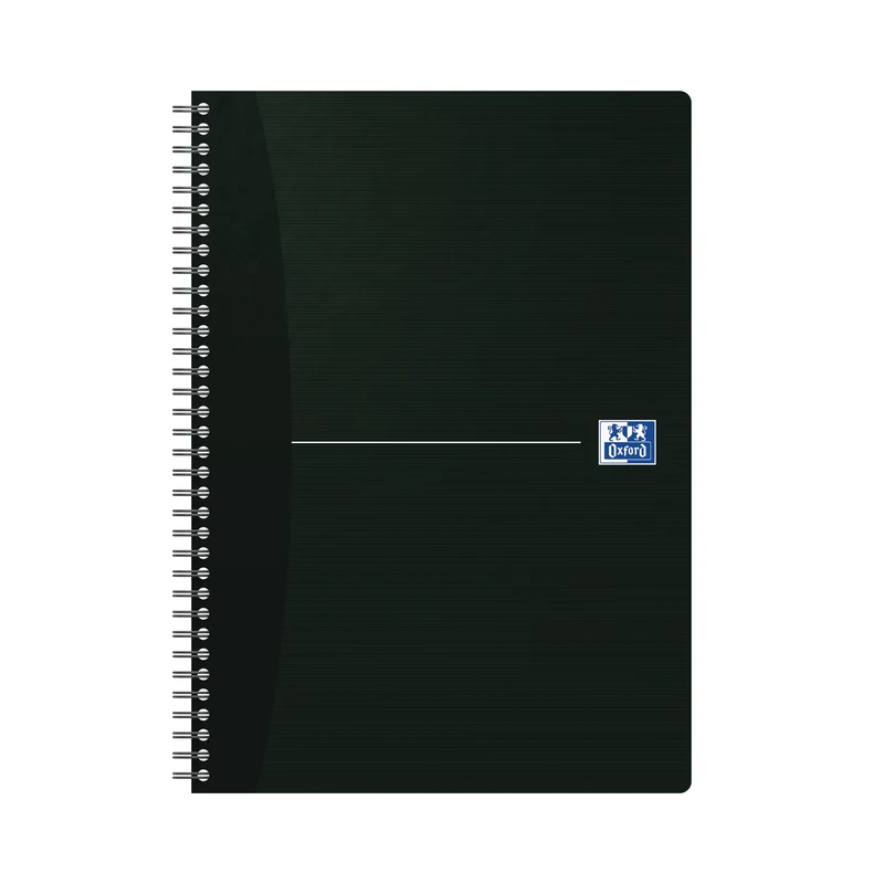 Oxford Card Cover Wirebound Notebook A4 Black (5 Pack) 100102931