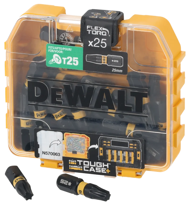 Punte per avvitatura a torsione a impatto da 25 mm IT T20 in custodia tascabile - DT70558T-QZ DeWalt