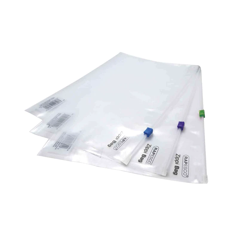 Rapesco Zippi Bags Plastic Zip A4 Plus Clear (Pack of 25) 0796