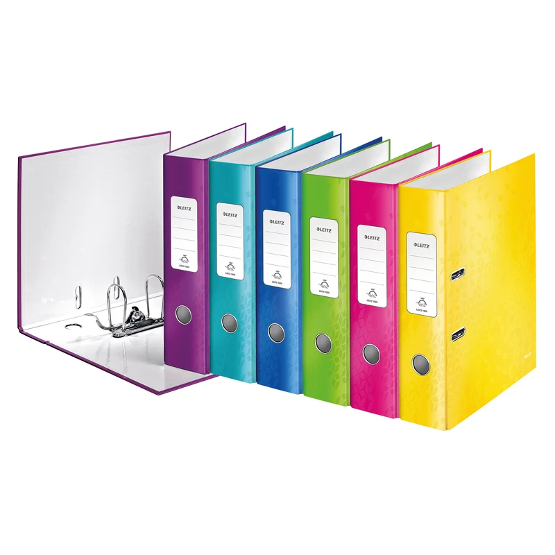 Leitz Wow 180 Lever Arch File 80mm A4 Assorted (Pack of 10) 10051099