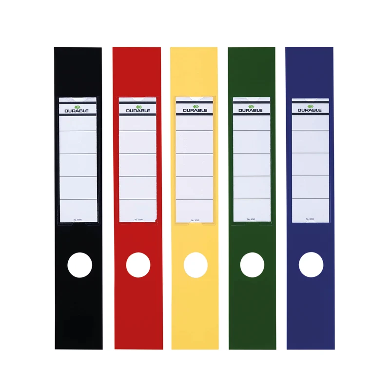 Durable Ordofix Self-Adhesive File Spine Label 60mm Assorted (Pack of 10) 8090/00