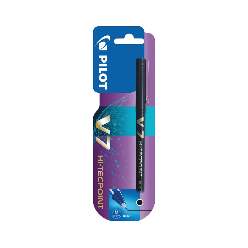 Pilot V7 Hi-Tecpoint Rollerball Pen Black (Pack of 12) 101101201