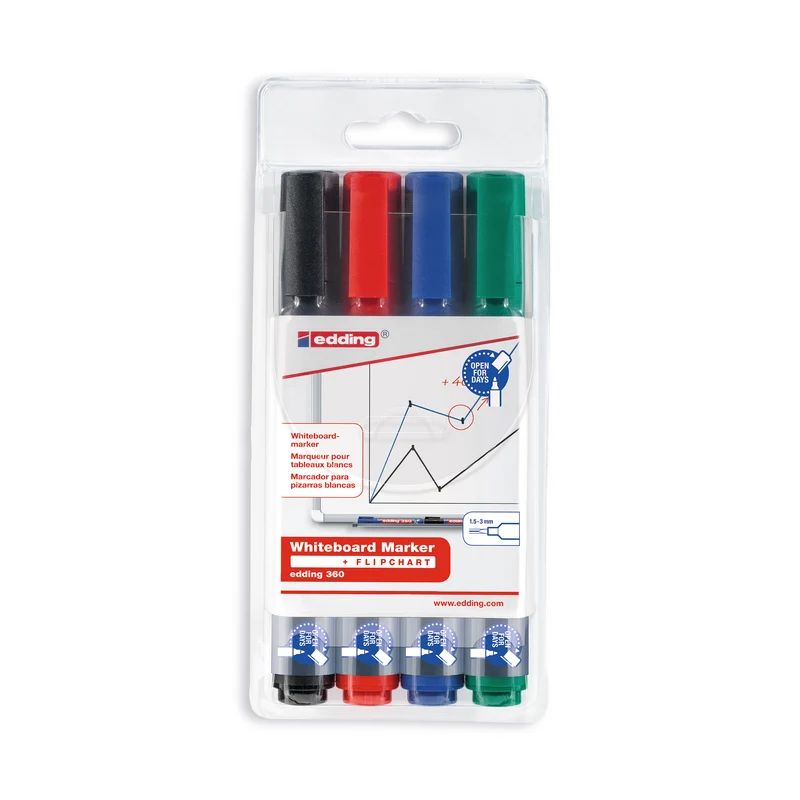 Edding 360 Drywipe Marker Assorted (Pack of 4) 3318999