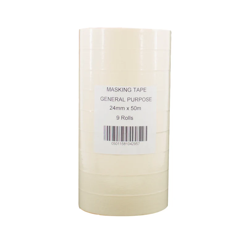 General Purpose 25mmx50m White Masking Tape (Pack of 9) 07517