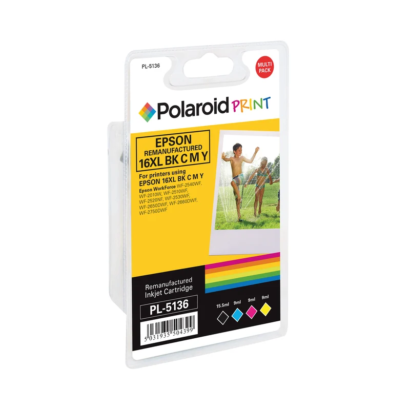 Polaroid Epson 16XL Remanufactured Inkjet Cartridge KCMY (Pack of 4) T163640-COMP PL