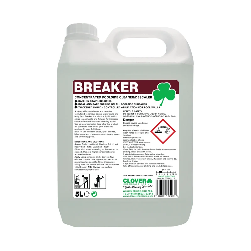 Clover Breaker Concentrated Poolside Cleaner 5 Litre 506
