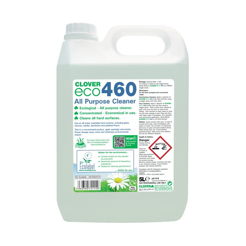 Clover ECO 460 All Purpose Cleaner 5 Litre (Pack of 2) 460