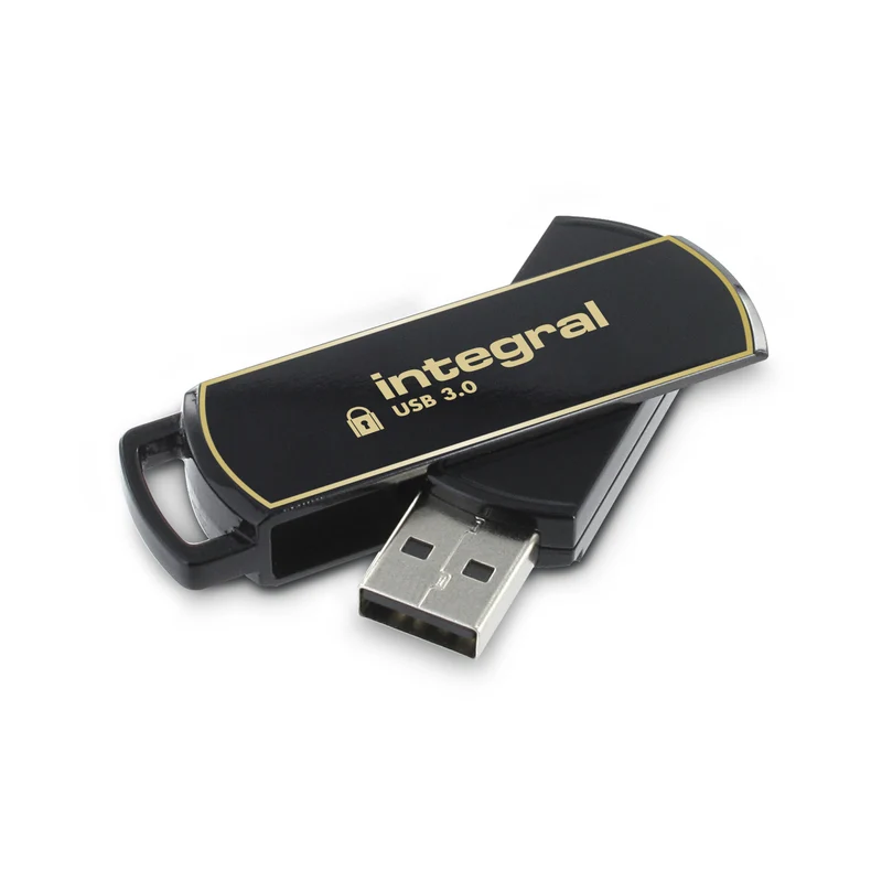 Integral 8GB USB3.0 DRIVE SECURE360 BLACK SECURELOCK2 AES 256BIT SOFTWARE ENCRYPTION
