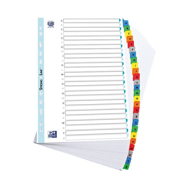 Oxford Index A-Z A4 26 Tab Strongline 170g Assorted 100204600