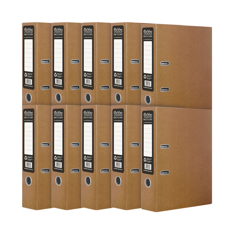 Pukka Recycled Lever Arch A4 Kraft (Pack of 10) RF-9483