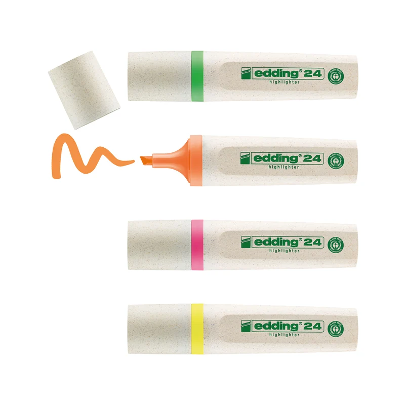 Edding 24 EcoLine Highlighter Assorted (Pack of 4) 4-24-4