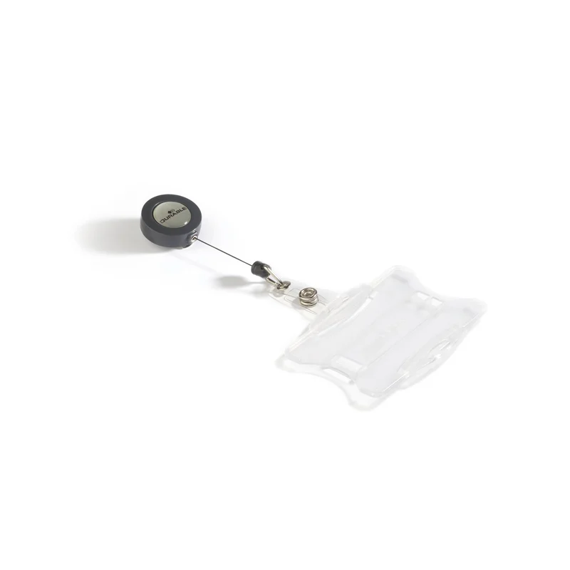 Durable Security Pass Holder with Badge Reel 54x85mm Clear (Pack of 10) 801119