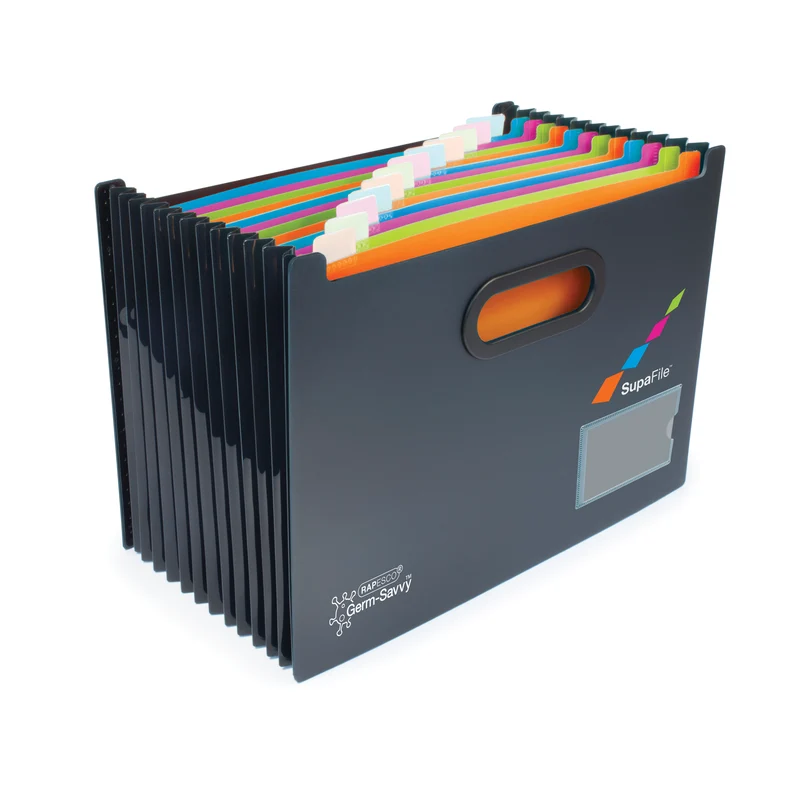 Rapesco Germ-Savvy A4 13 Part Desktop Expanding File w/Dividers 1489
