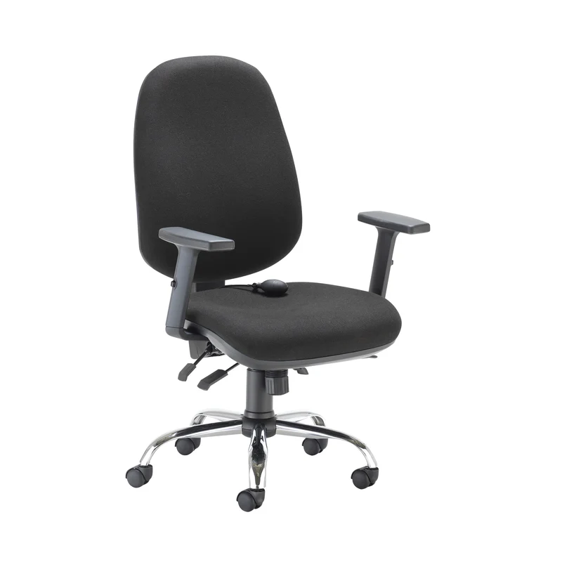 First Arista Aire High Back Ergonomic Operator Chair 675x580x1035-1230mm Black KF80331