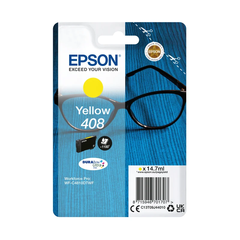 Epson 408 Ink Cartridge DURABrite Ultra Glasses Yellow C13T09J44010