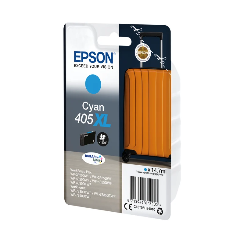 Epson 405XL Ink Cartridge DURABrite Ultra Suitcase Cyan C13T05H24010