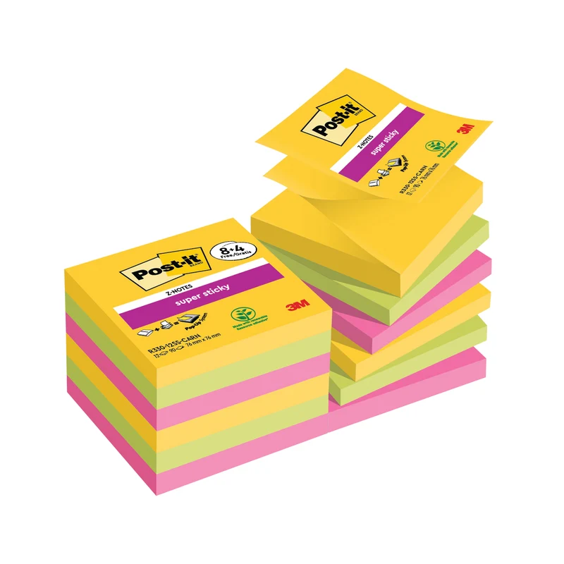 Post-it Z Carnival Colour 76x76mm 90 (Pack of 8 Plus 4FOC) 7100259663