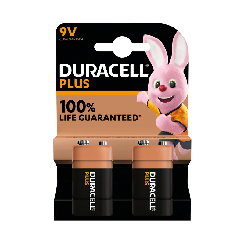 Duracell batterij Plus 100% 9V, blister van 2 stuks