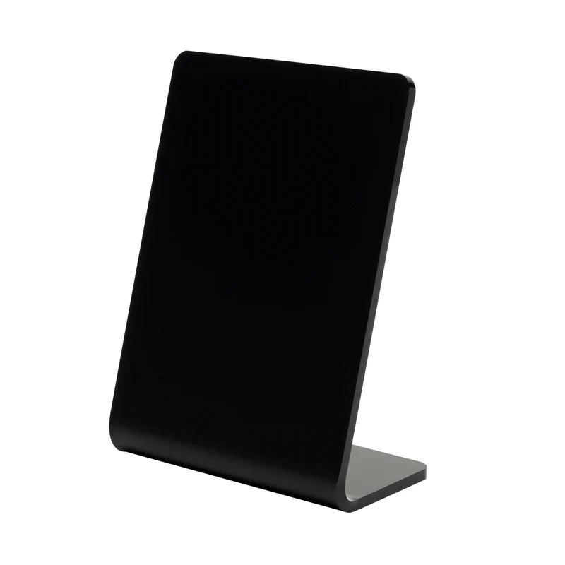 Deflecto Slanted Display Sign Acrylic A7 Portrait Black SSPA714-2
