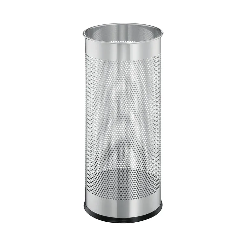 Durable Metal Umbrella Stand 28.5 Litre Round Silver 335023