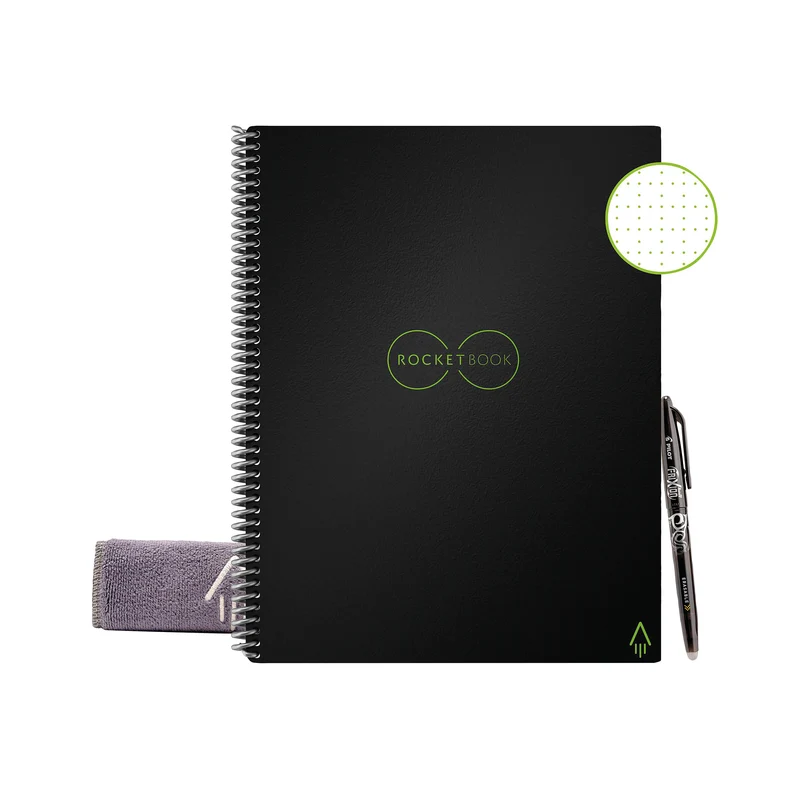 Rocketbook Core Letter Set Dot Reusable Black 505471