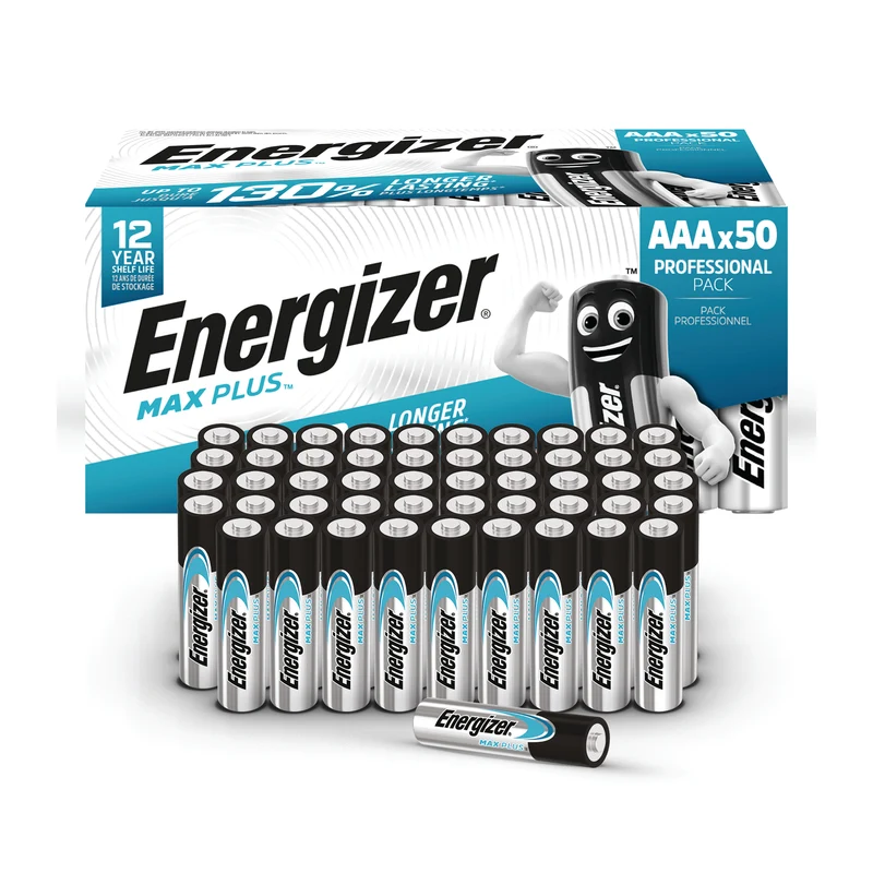 Energizer Max Plus AAA Alkaline Batteries (Pack of 50) E303865600