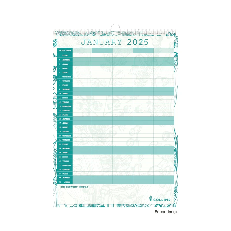 Collins Tara Wall Calendar A3 Month To View 2025 TAFC135.25