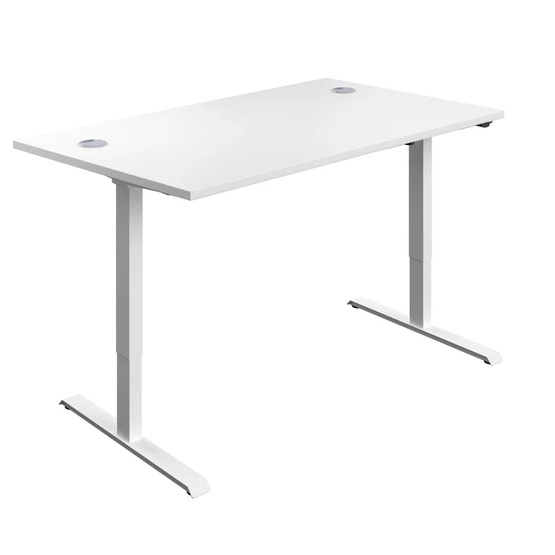 Serrion Economy Single Motor Sit/Stand Desk 1200x800x735-1235mm White/White KF822852