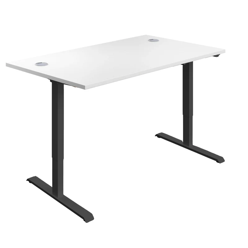 Serrion Economy Single Motor Sit/Stand Desk 1200x800x735-1235mm White/Black KF822841