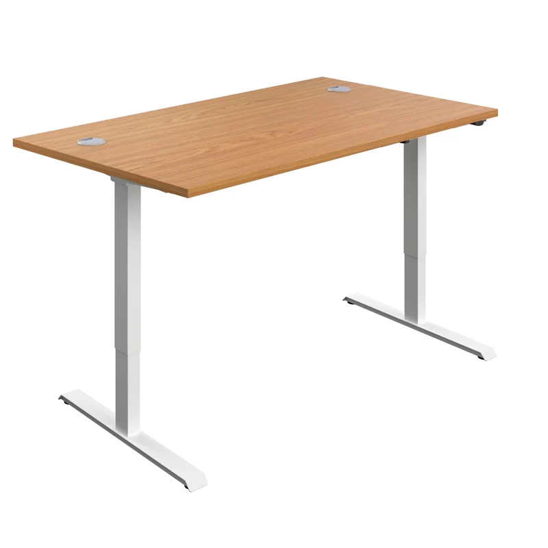 Serrion Economy Single Motor Sit/Stand Desk 1200x800x735-1235mm Nova Oak/White KF822831