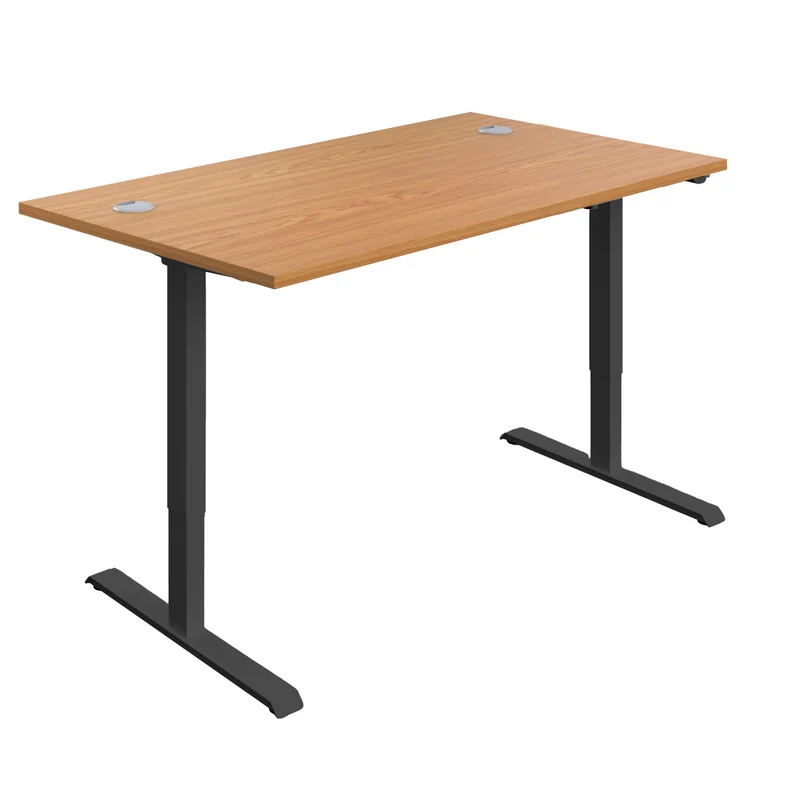 Serrion Economy Single Motor Sit/Stand Desk 1200x800x735-1235mm Nova Oak/Black KF822821